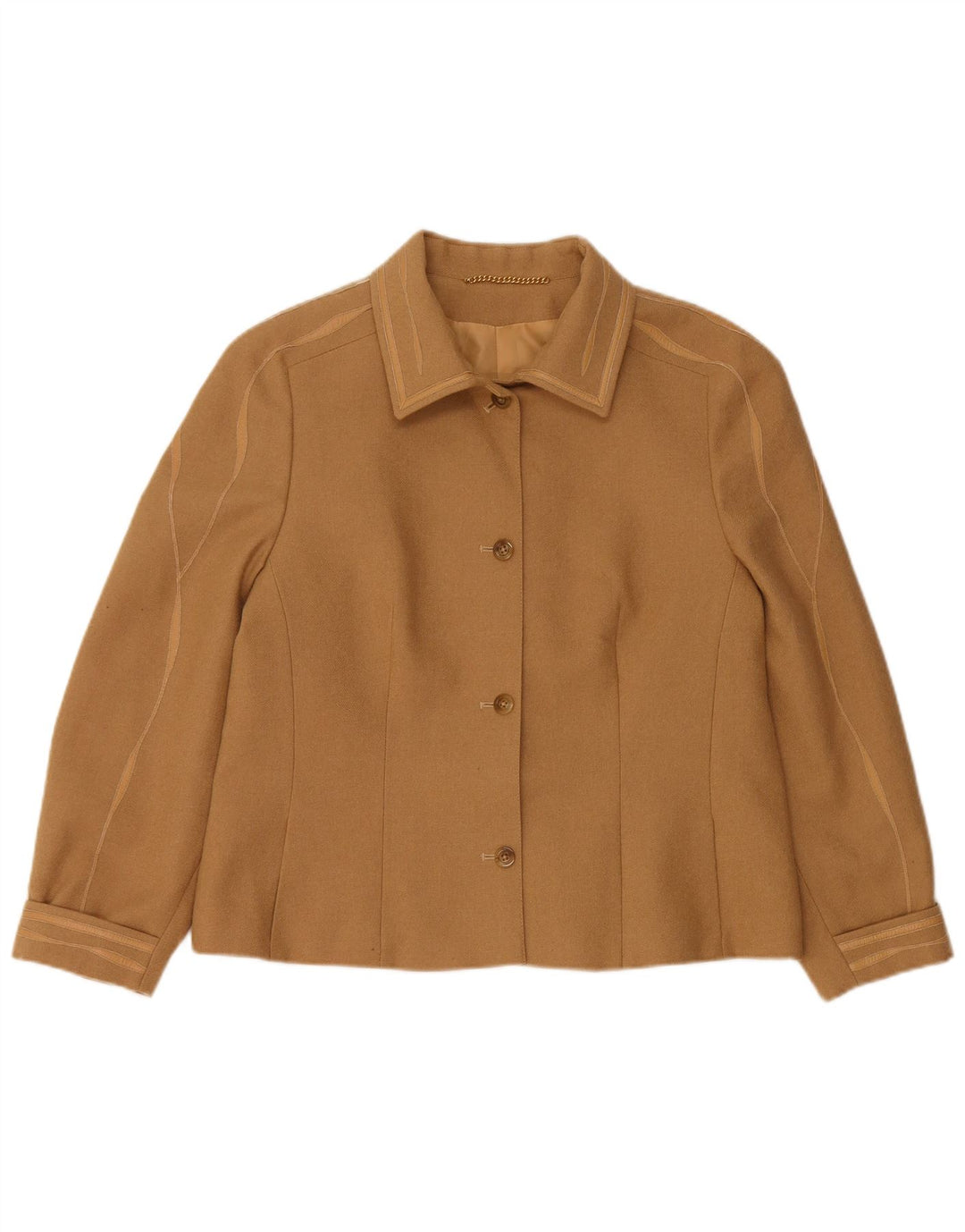 COJANA Damska marynarka zapinana na 4 guziki UK 16, duża beżowa wełna