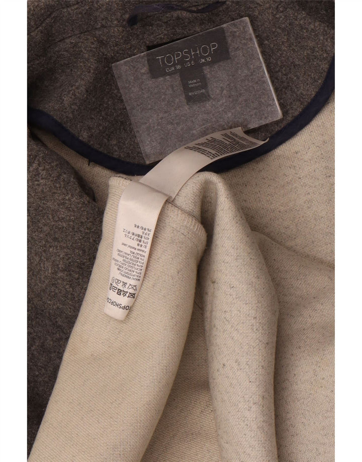 Topshop damski płaszcz oversize UK 10 mały, szary, nakrapiany akryl
