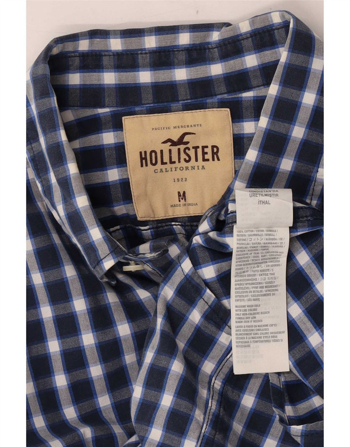 Koszula męska Hollister, bawełniana, w kolorze średniego niebieskiego w kratkę