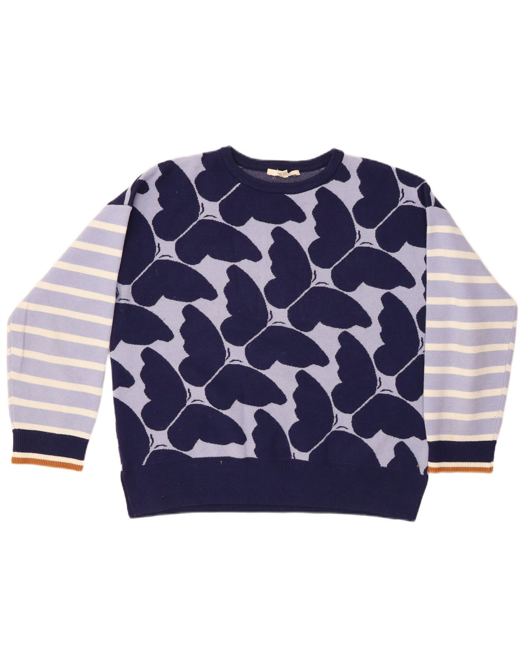 WHITE STUFF Damski sweter z okrągłym dekoltem UK 14 w duże granatowe paski