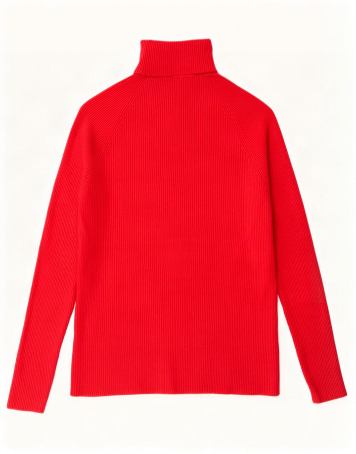 Marks & Spencer Damski sweter z golfem UK 14, średni czerwony, wiskoza