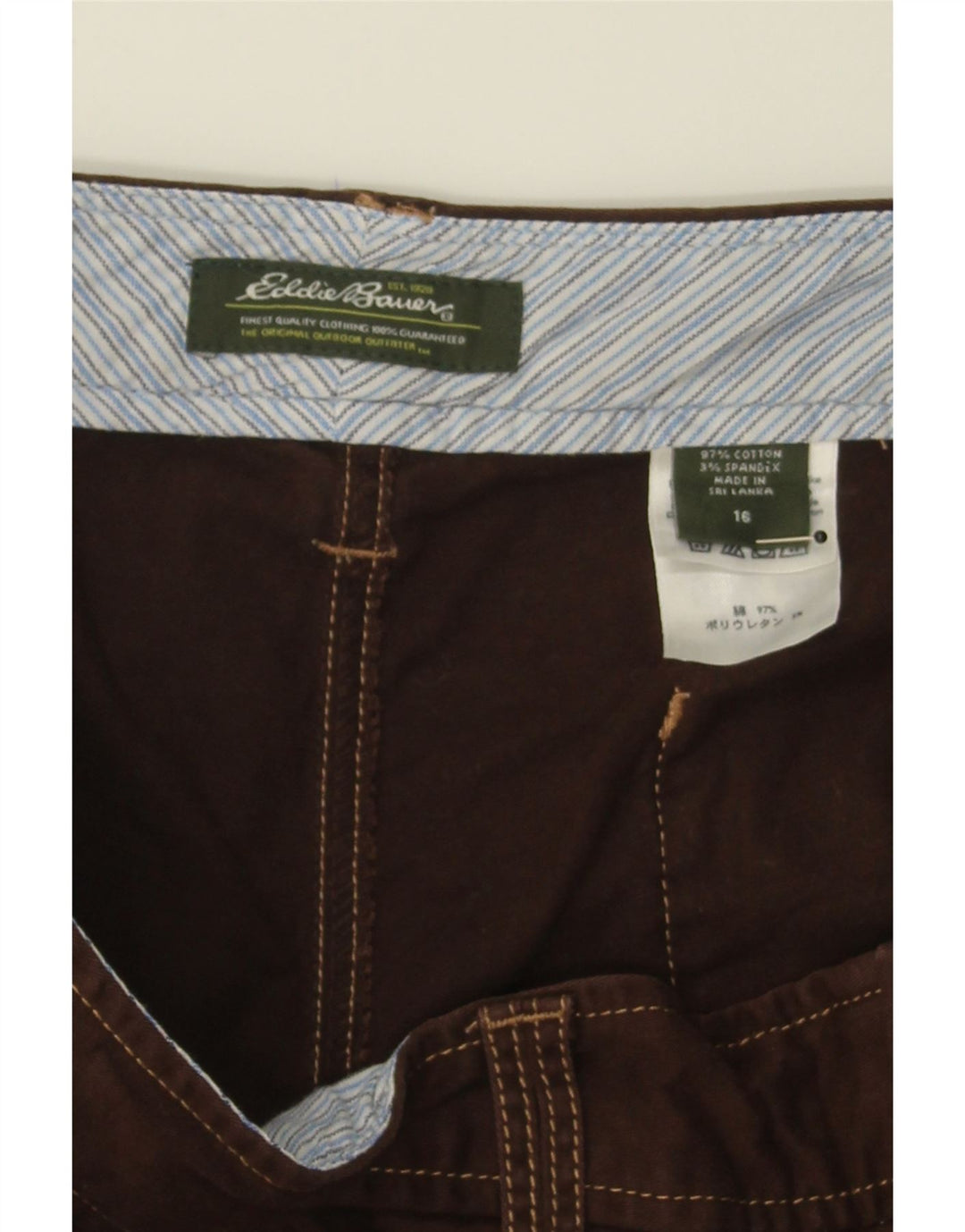 EDDIE BAUER Womens Straight Capri Trousers US 16 2XL W38 L19 Brown Cotton Vintage Eddie Bauer and Second-Hand Eddie Bauer from Messina Hembry 