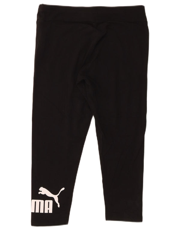 Damskie legginsy Puma Graphic Capri UK 12, średnie, czarne, bawełniane