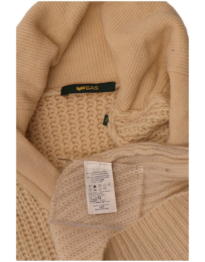 Męski sweter rozpinany Gas XL, beżowa wełna