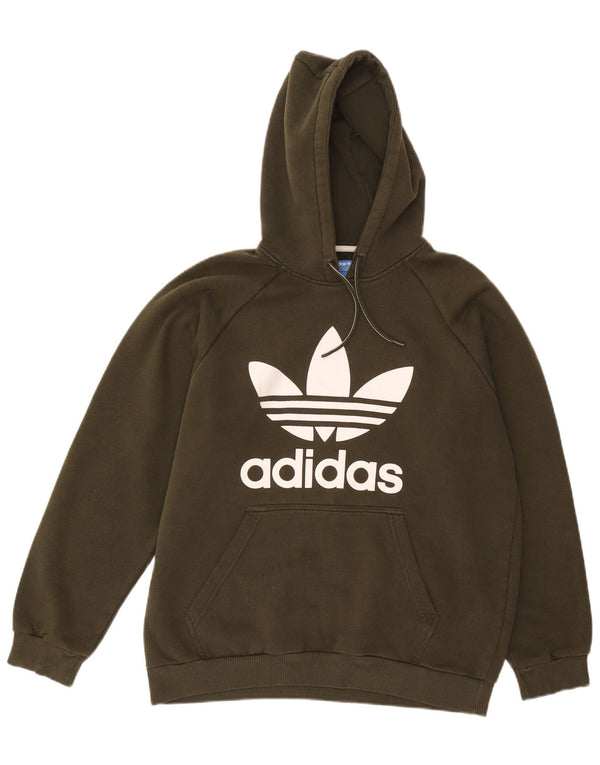 Męska bluza z kapturem Adidas z grafiką, duża, bawełniana khaki