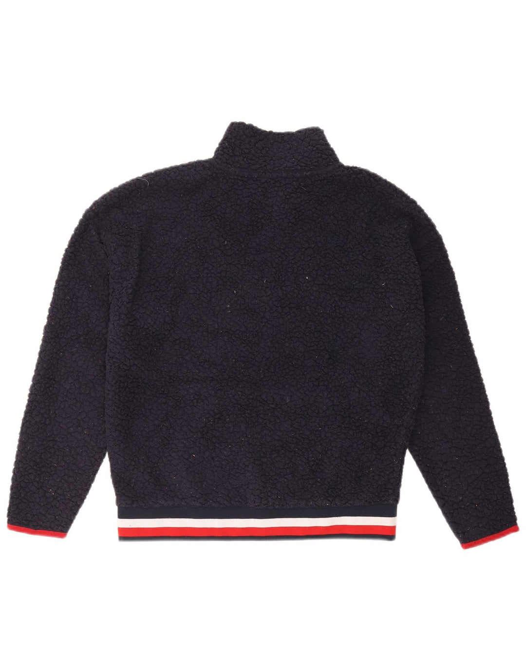 TOMMY HILFIGER Womens Oversized Fleece Jumper UK 10 Small Navy Blue