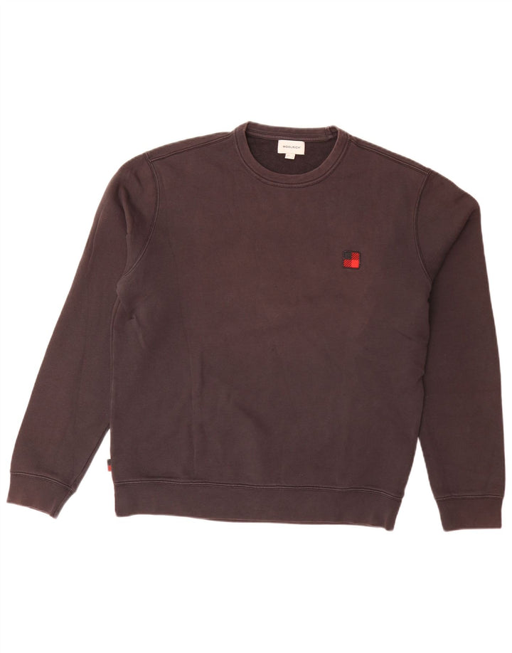 Woolrich Męski sweter o luźnym kroju, mały, brązowy, bawełniany