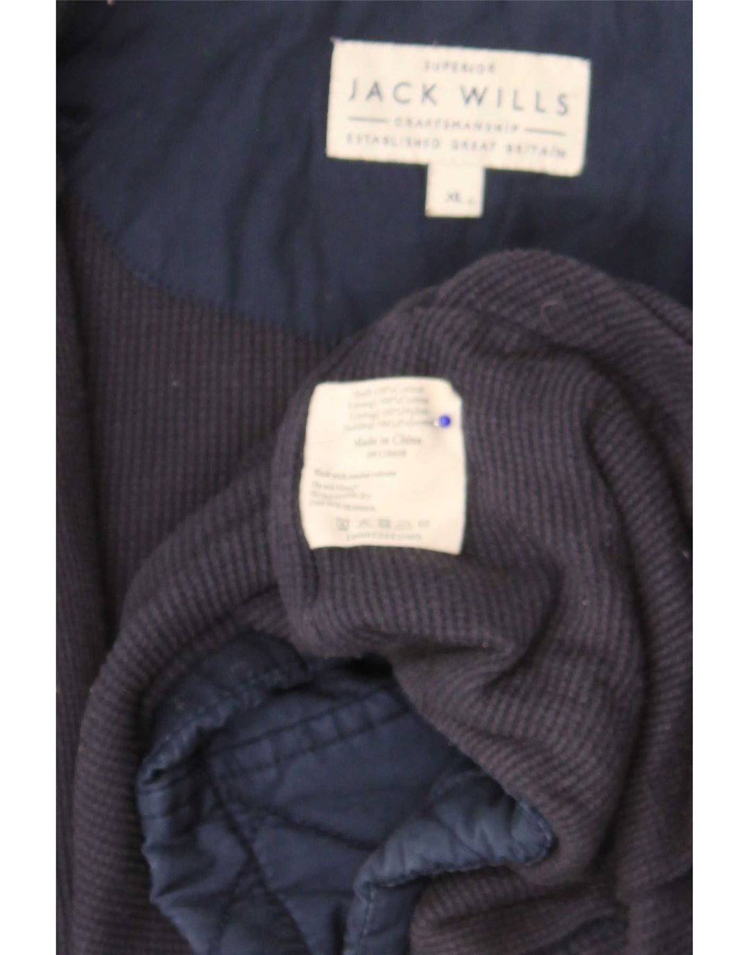 Męska pikowana kurtka Jack Wills UK 42 XL, granatowa, bawełniana