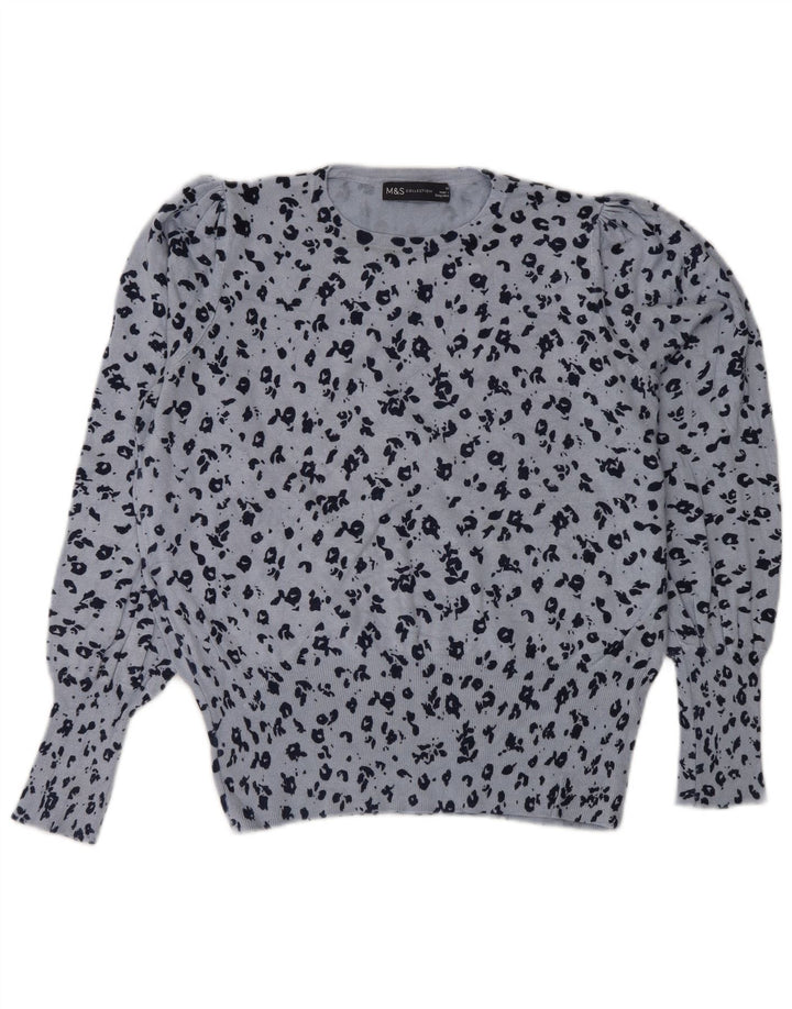 MARKS & SPENCER Damski sweter z okrągłym dekoltem UK 14, duży niebieski