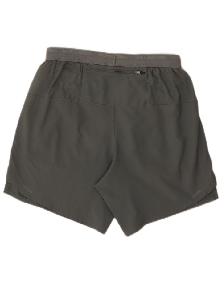 Męskie spodenki sportowe Nike Dri Fit, małe, szare, poliestrowe