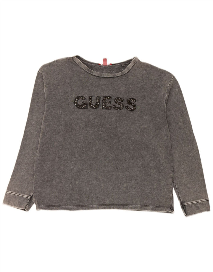 Damska bluza Guess Graphic Jumper UK 16, duża, szara bawełna