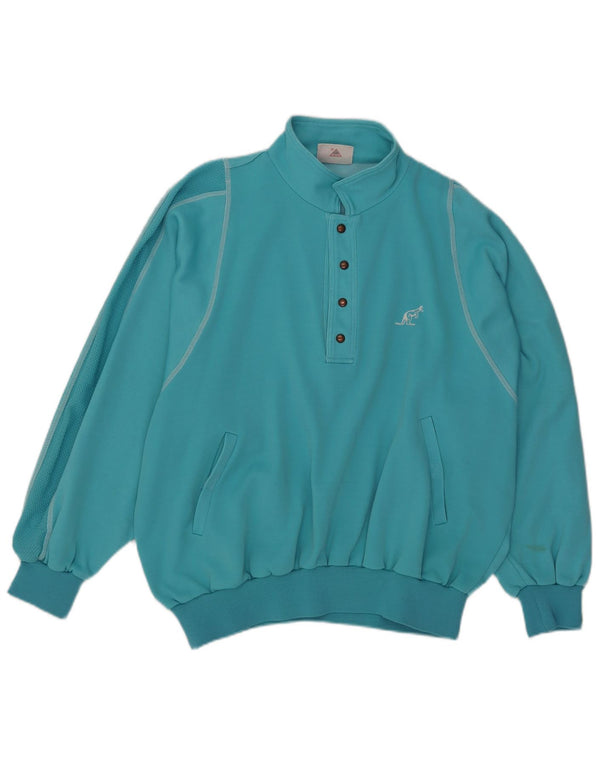 AUSTRALIJSKA L'ALPINA Męska bluza polo z dekoltem w serek IT 54 XL Turkusowa
