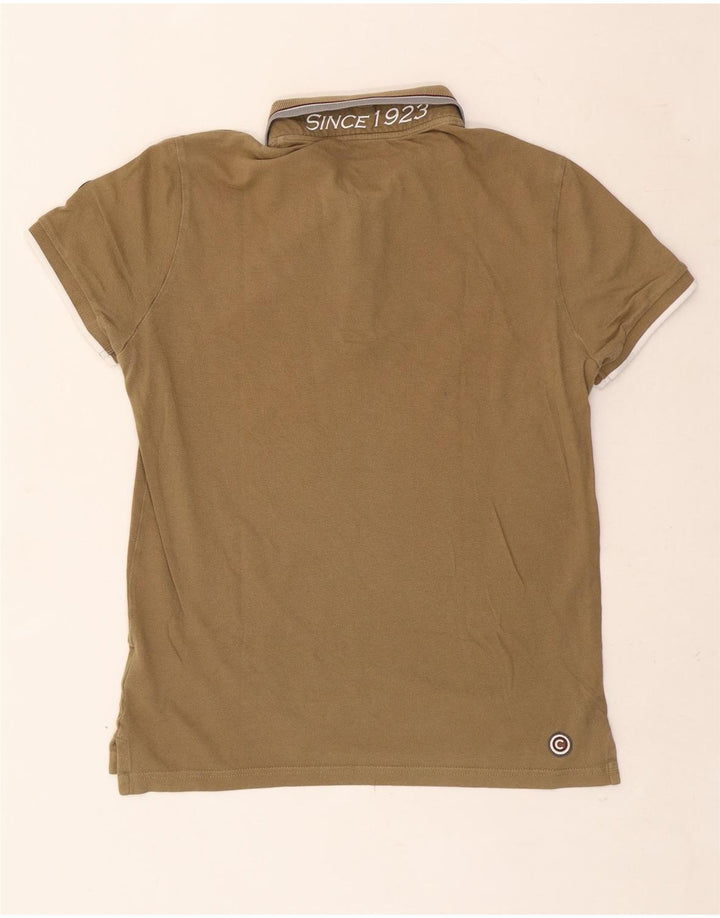 Męska koszulka polo Colmar z grafiką, średnia bawełna khaki