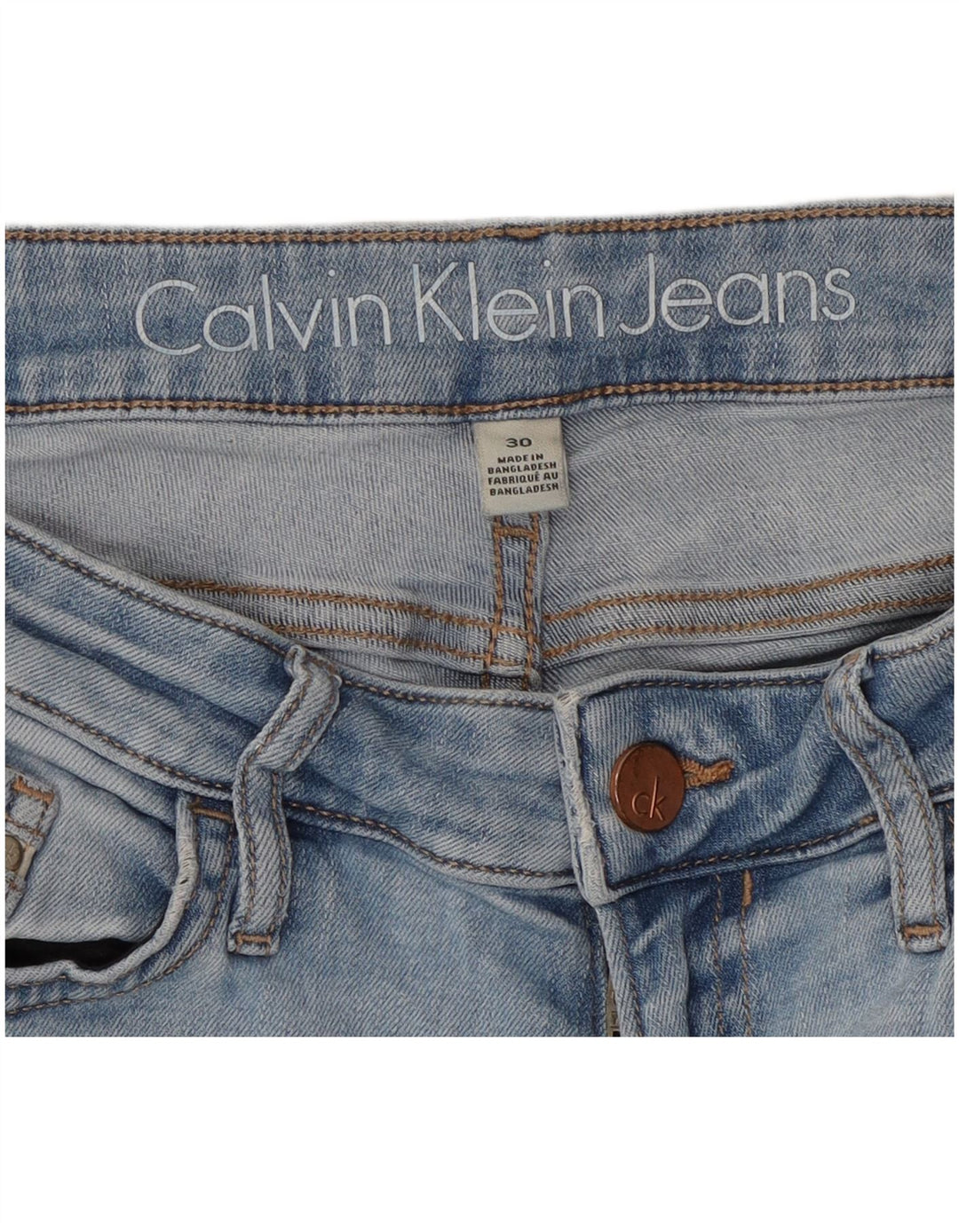 Damskie jeansy Calvin Klein Slim W30 L27 Niebieskie bawełniane