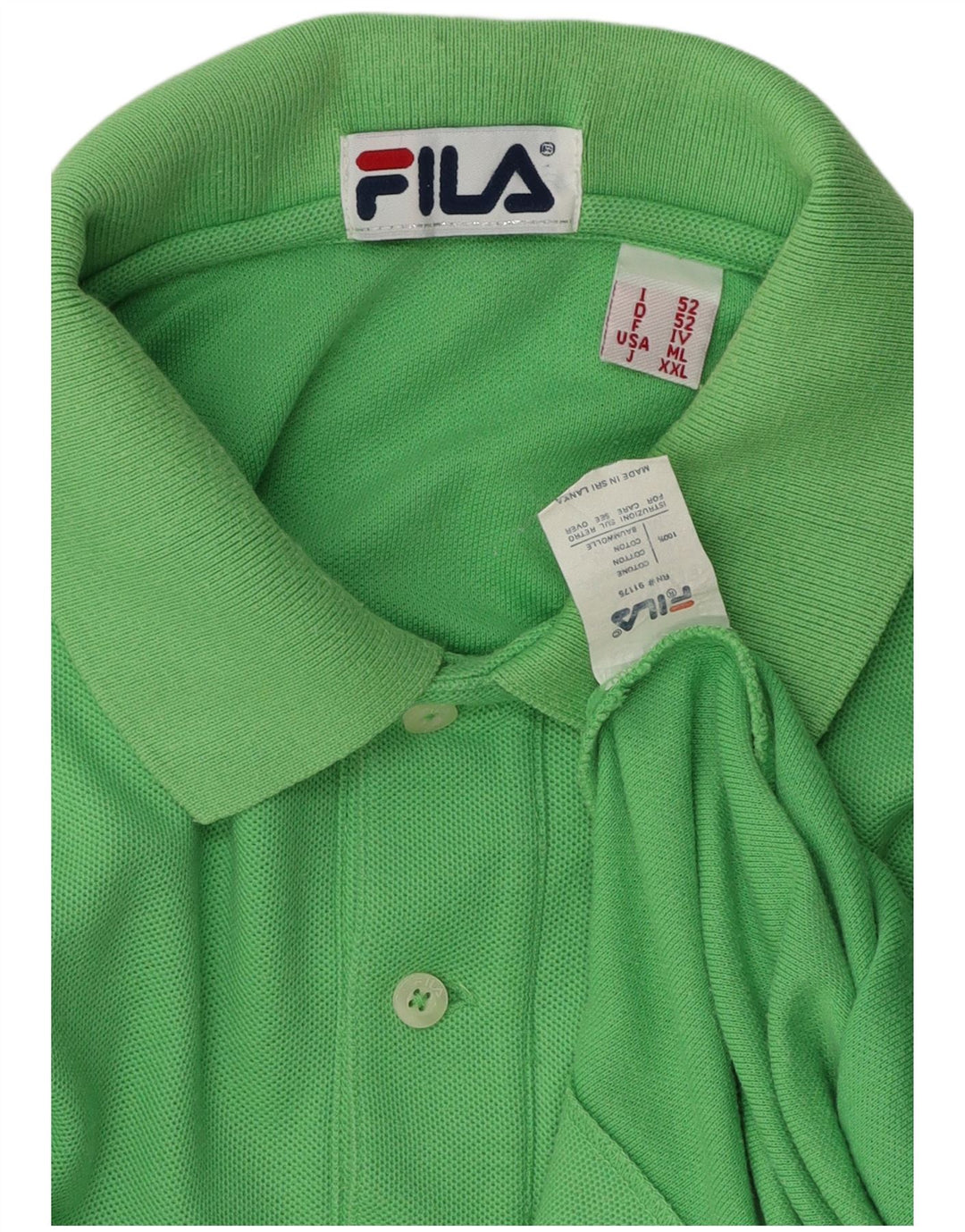 Męska koszulka polo Fila IT 52, duża, zielona bawełna