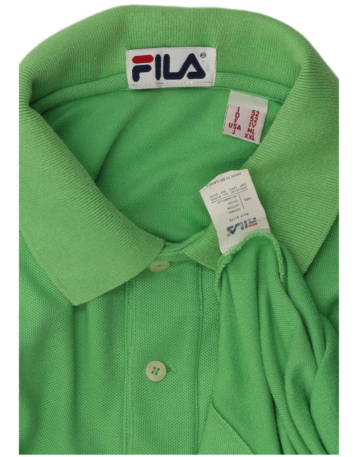 Męska koszulka polo Fila IT 52, duża, zielona bawełna