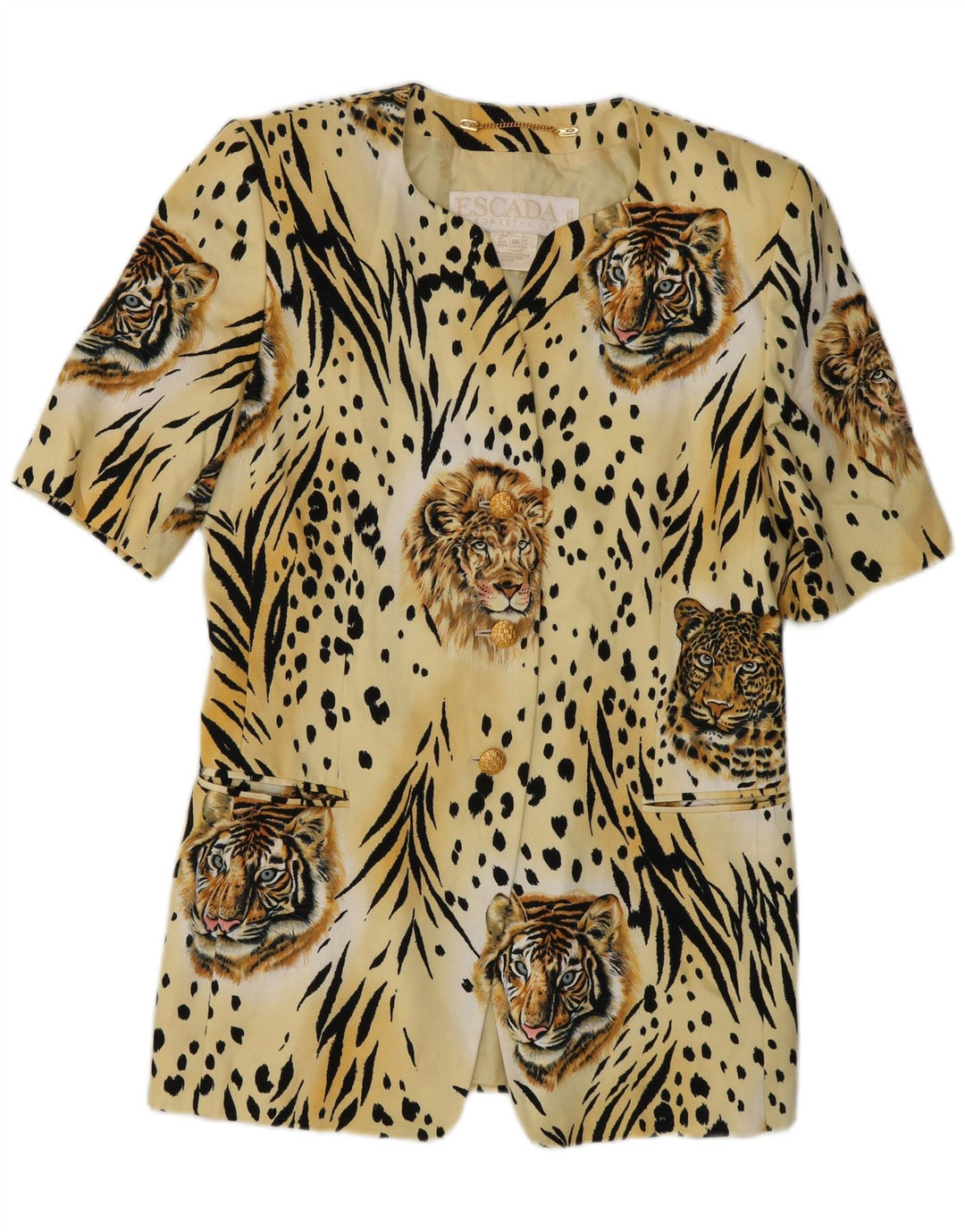 Damska marynarka z krótkim rękawem Escada EU 38, średni żółty projektant