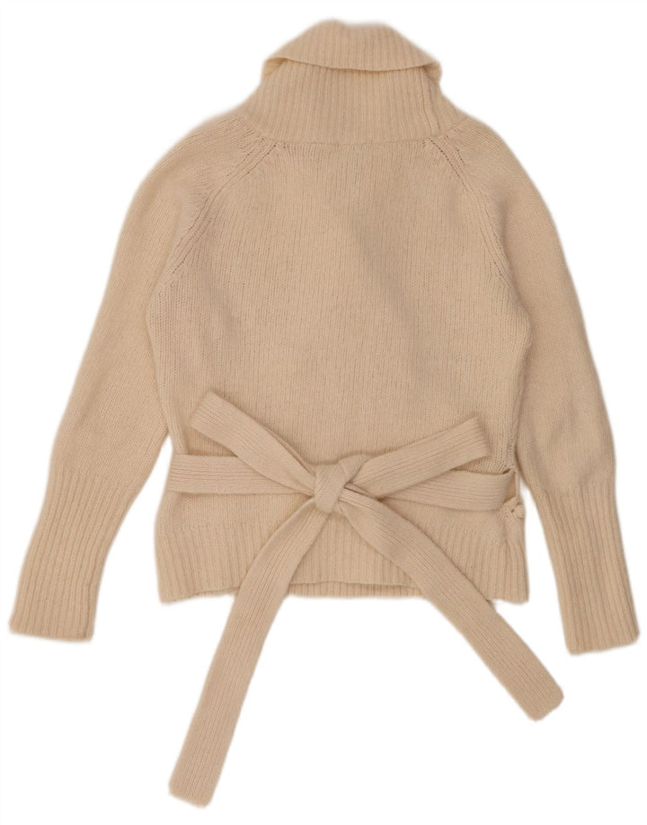 Damski sweter kopertowy Ted Baker, rozmiar 4, duży, beżowy, wełniany
