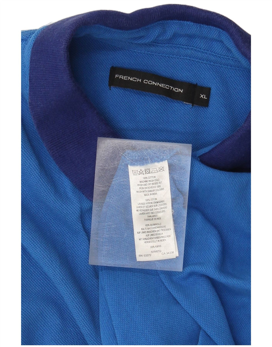 Męska koszulka polo XL, niebieska, bawełniana FRENCH CONNECTION