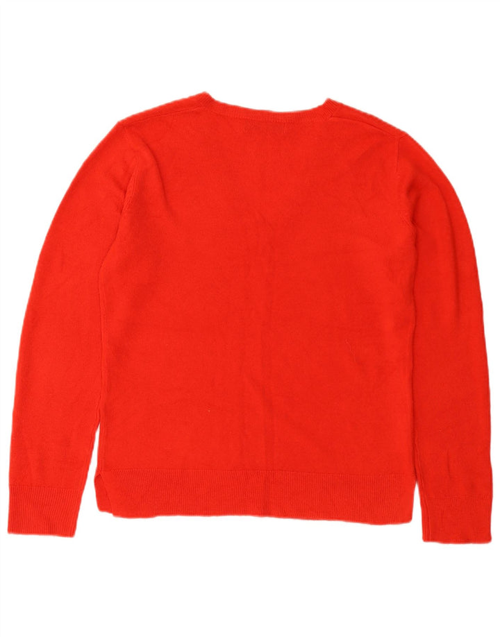 Marks & Spencer Damski sweter z dekoltem w kształcie litery V, UK 10, mały, czerwony akryl