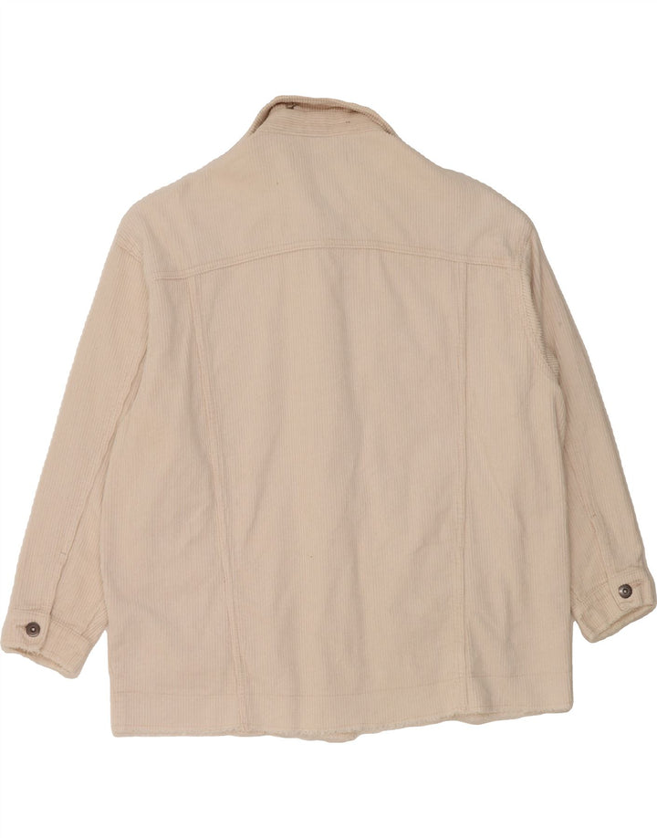 ZARA Womens Oversized Corduroy Jacket UK 14 Medium Off White Cotton Vintage Zara and Second-Hand Zara from Messina Hembry 
