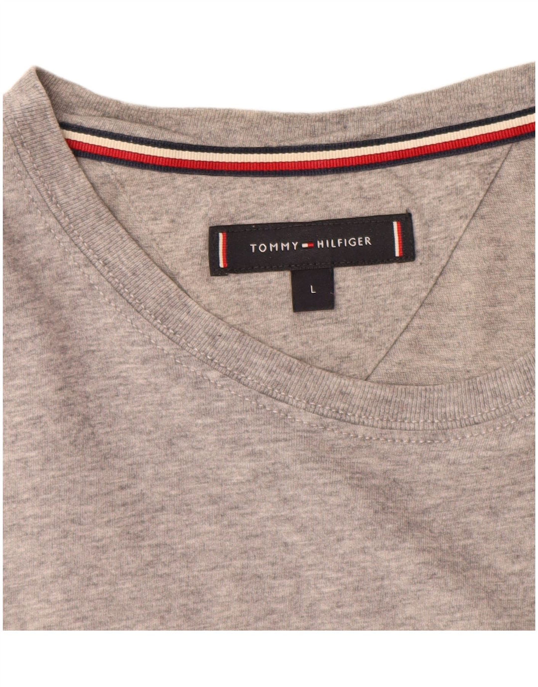 T-shirt męski TOMMY HILFIGER, duży, szary, bawełniany