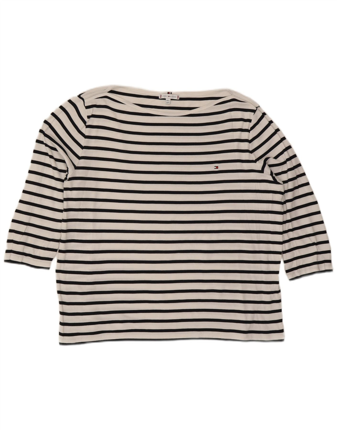 Top damski TOMMY HILFIGER z rękawem 3/4, UK 24 4XL, bawełniany w białe paski