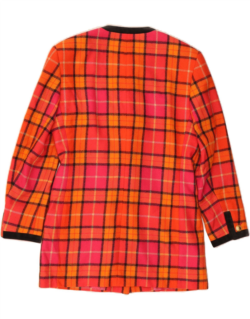MONDI Womens 7 button Blazer Jacket EU 36 Small Orange Check Classic Vintage Mondi and Second-Hand Mondi from Messina Hembry 