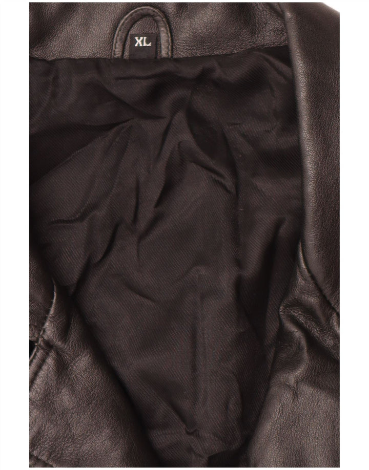 Vintage męska skórzana kurtka UK 42 XL czarna skóra