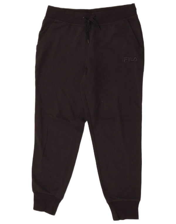 Fila Womens Tracksuit Trousers Joggers UK 14 Medium  Black Cotton