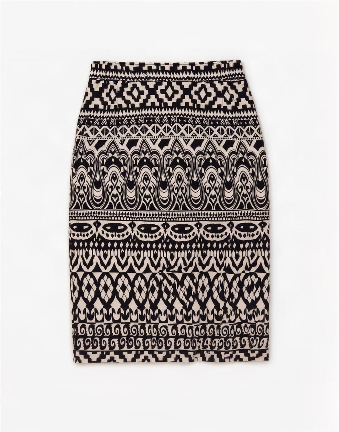 Damska spódnica ołówkowa w stylu vintage EU 38 Medium W30 Czarny geometryczny poliester