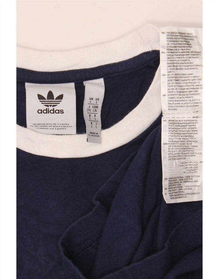 Adidas Męski T-Shirt Top Duży Granatowy Bawełniany