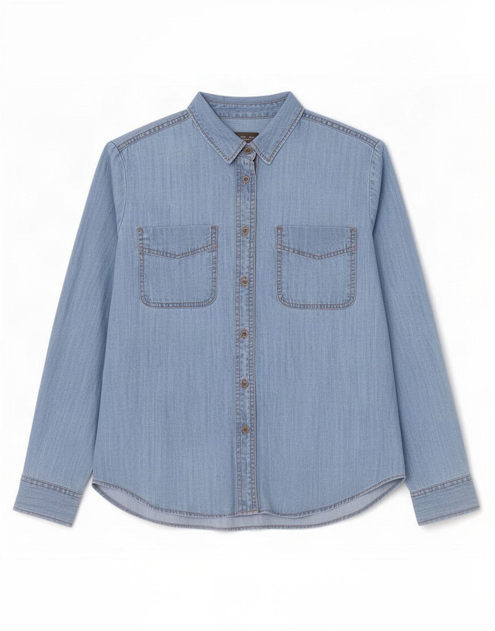 Marks & Spencer Damska koszula dżinsowa oversize UK 10 Small Blue Lyocell