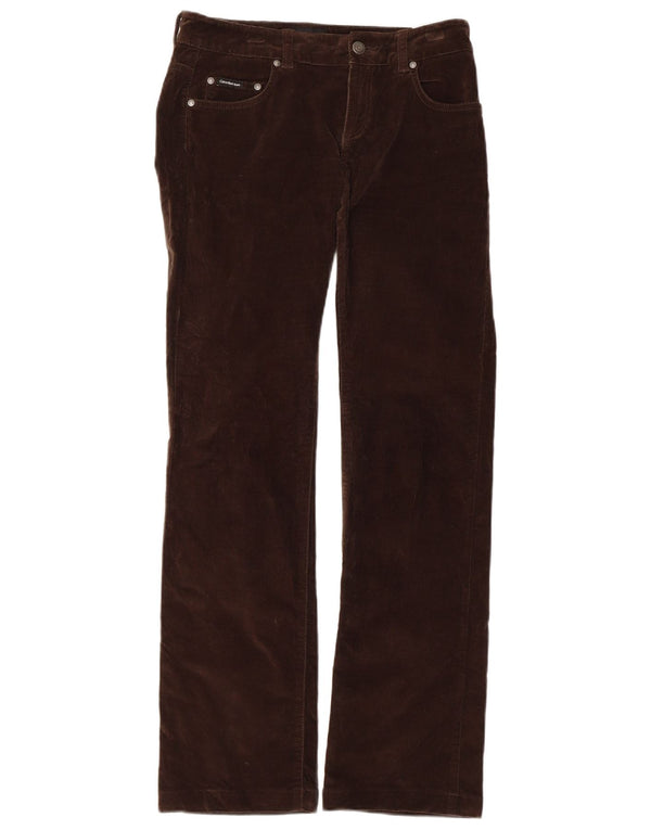 Damskie spodnie sztruksowe CALVIN KLEIN Bootcut W27 L30 Brązowa bawełna