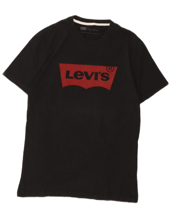 Męski T-shirt z grafiką Levi's o standardowym kroju, mały, czarny, bawełniany