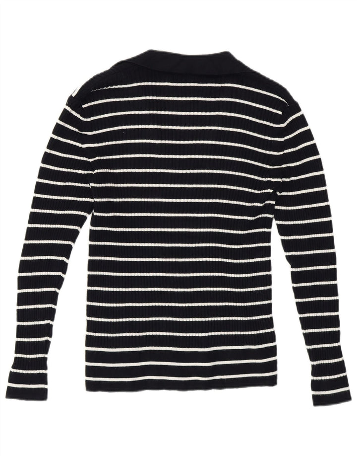 Marks & Spencer Damski sweter polo UK 14 w średnie niebieskie paski