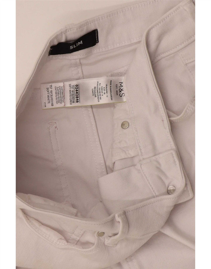 Marks & Spencer Damskie jeansy slim UK 12 Medium W30 L27 Biała bawełna