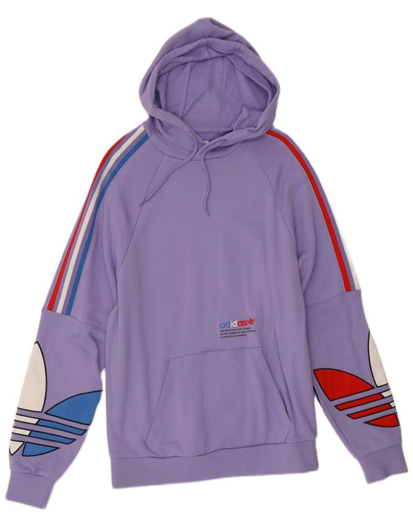 Damska bluza z kapturem Adidas Graphic UK 16, duża, fioletowa bawełna