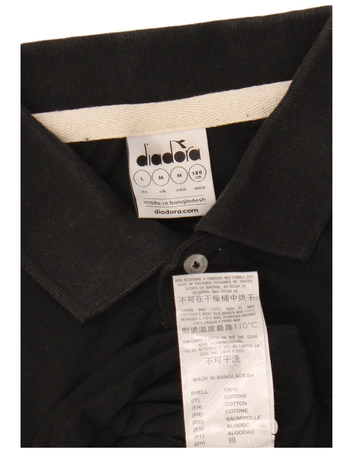 Męska koszulka polo Diadora, średnia czarna bawełna