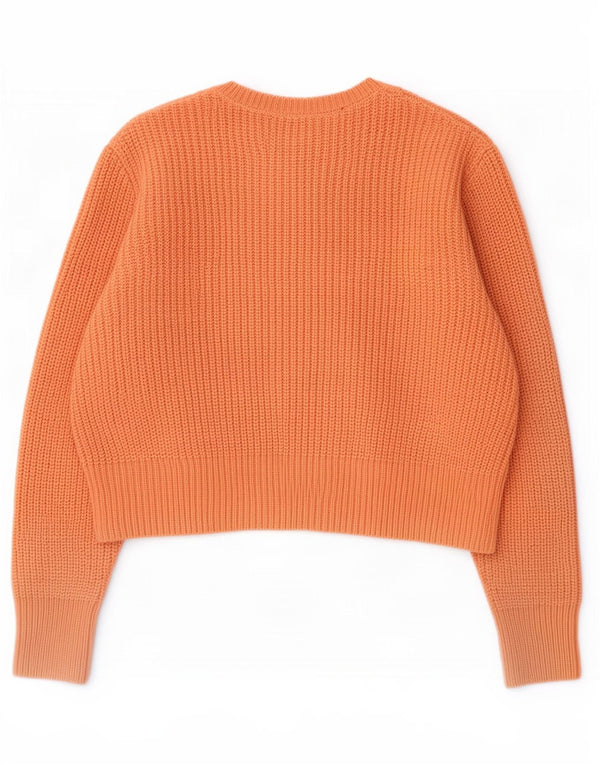 Damski sweter Zara Crop Oversize z okrągłym dekoltem UK 6 XS Pomarańczowy akryl
