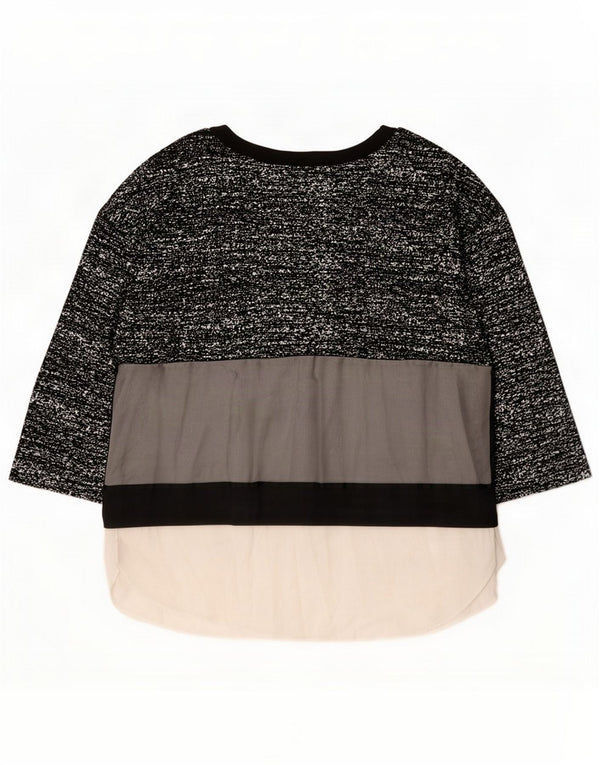Marella damski top 3/4 z rękawem UK 18 XL, czarny, blok kolorów