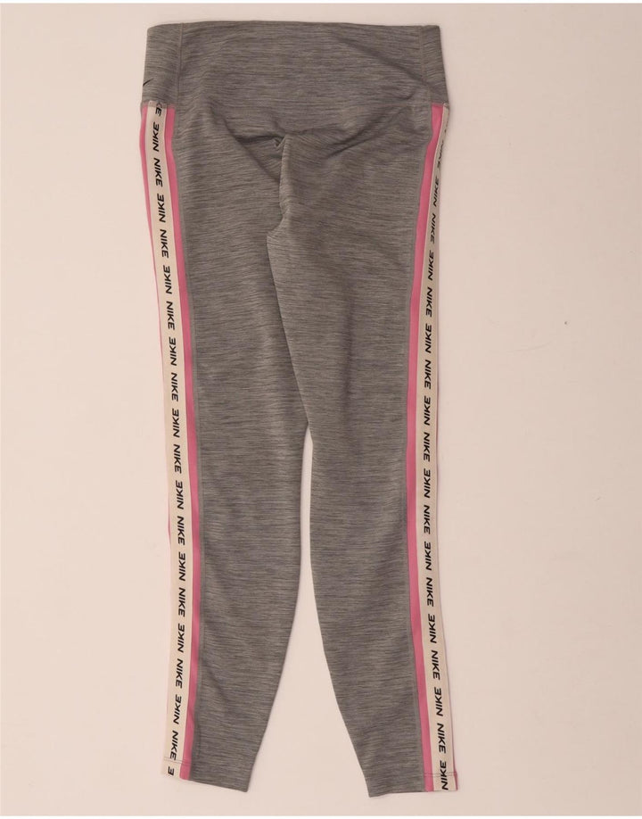 Damskie legginsy Nike Dri Fit Graphic UK 12, średnioszare, poliestrowe plamki
