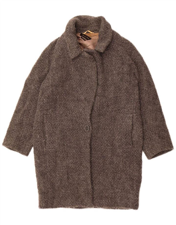 Damski płaszcz oversize Massimo Dutti UK 10 Small, szara wełna