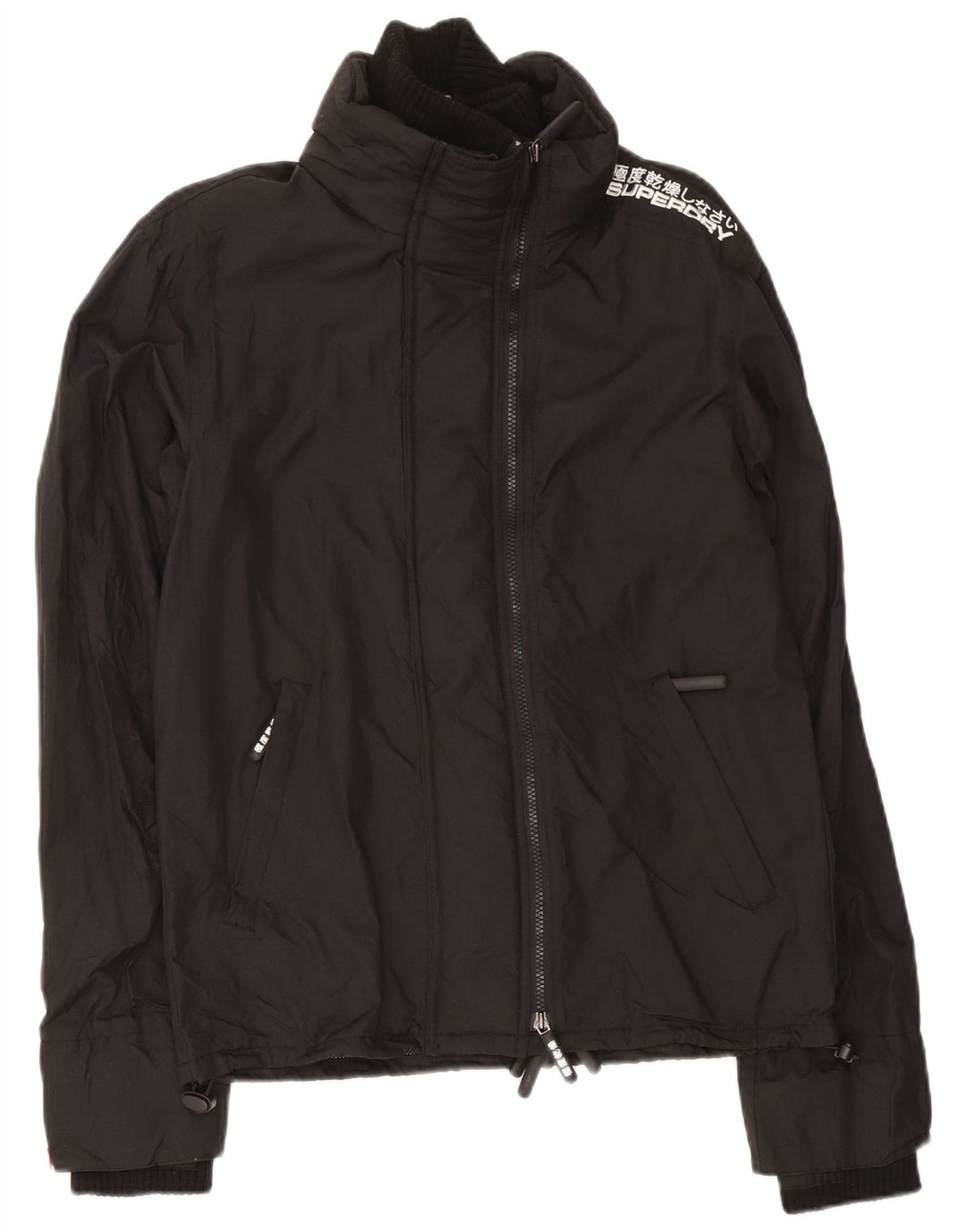 Męska wiatrówka Superdry Graphic UK 38 Średni czarny nylon