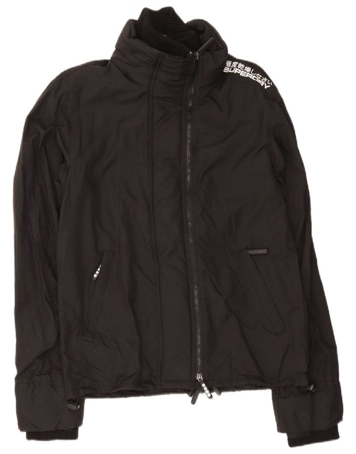 Męska wiatrówka Superdry Graphic UK 38 Średni czarny nylon