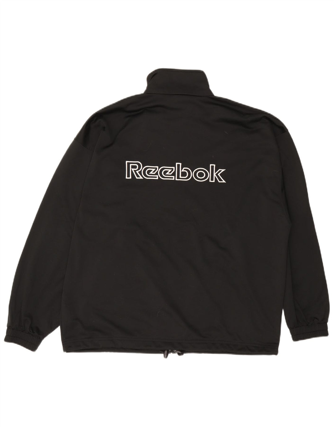 Męska kurtka dresowa Reebok z grafiką i luźnym krojem, mała, czarna, z poliestru