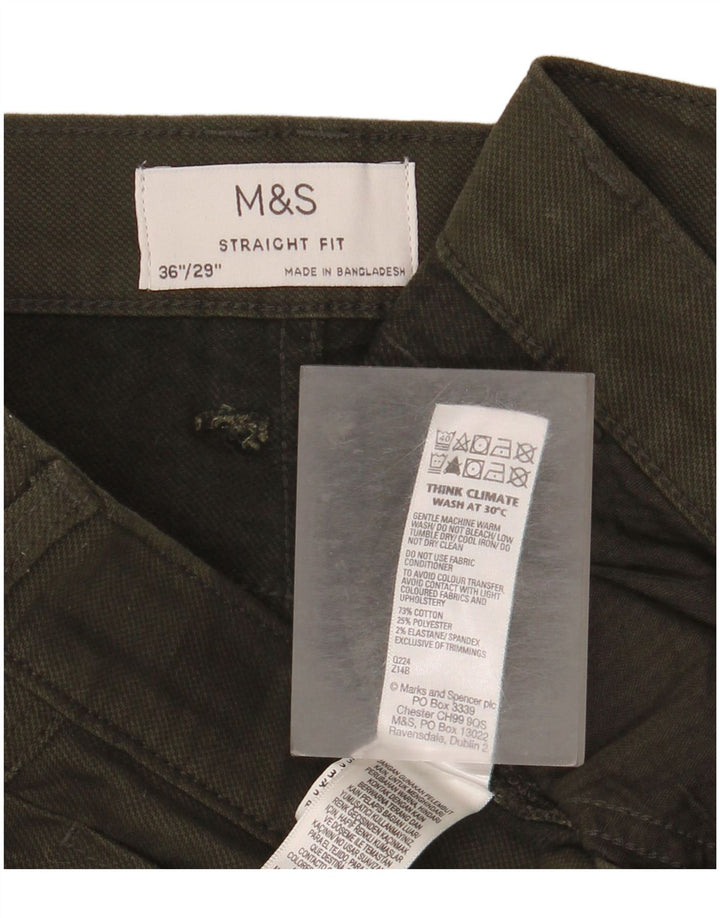 Marks & Spencer Męskie proste dżinsy W36 L29, bawełna khaki