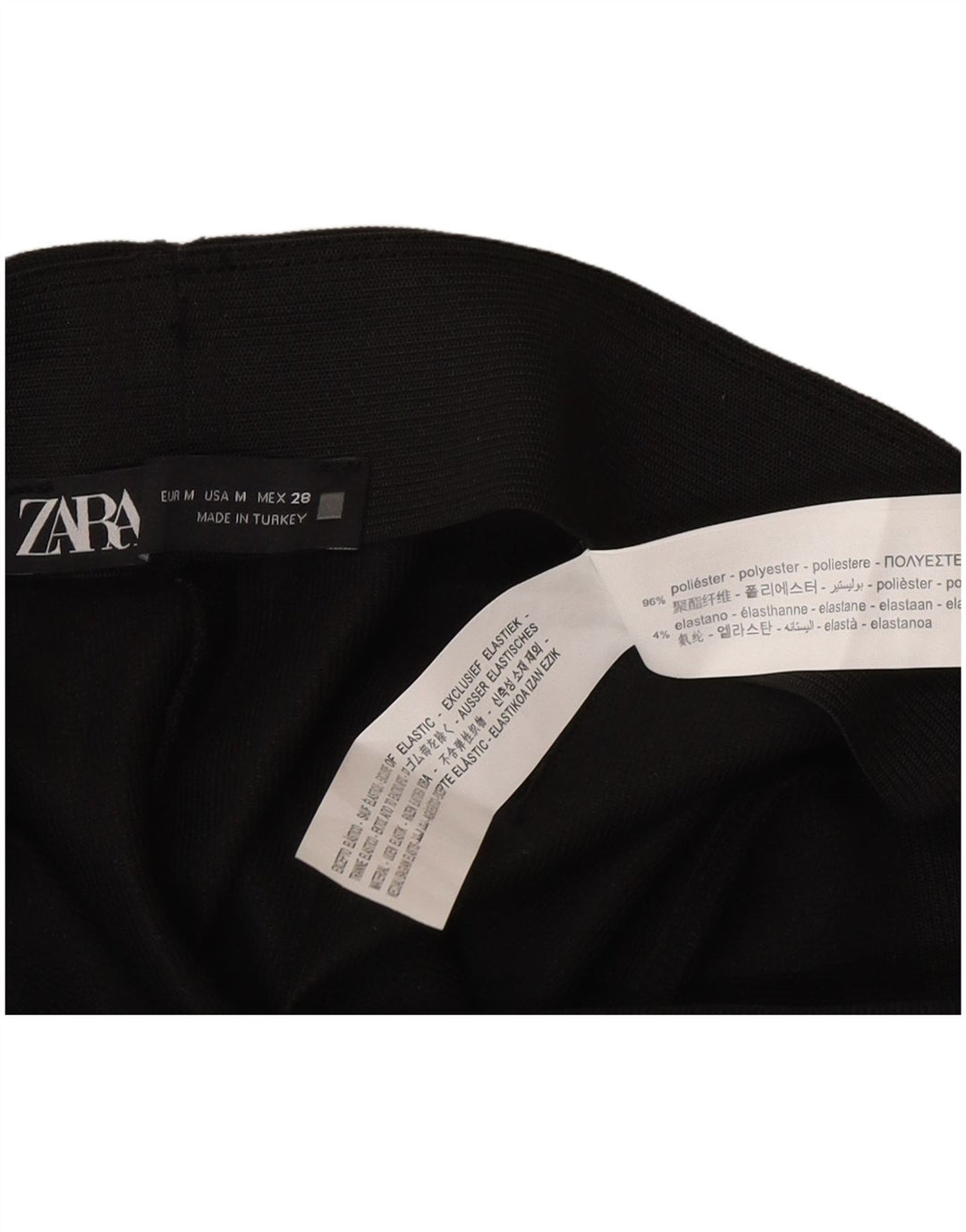 Spodnie damskie Zara Flare, średnie, W28 L28, czarne, poliestrowe