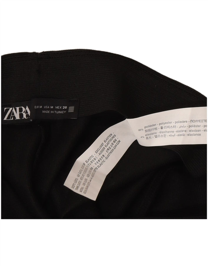 Spodnie damskie Zara Flare, średnie, W28 L28, czarne, poliestrowe