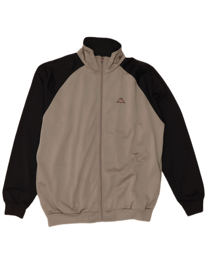 Męska kurtka dresowa Kappa XL Szary poliester z blokami kolorów